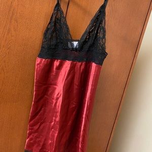 Red & Black Lace Slip Dress/Lingerie (Vintage)